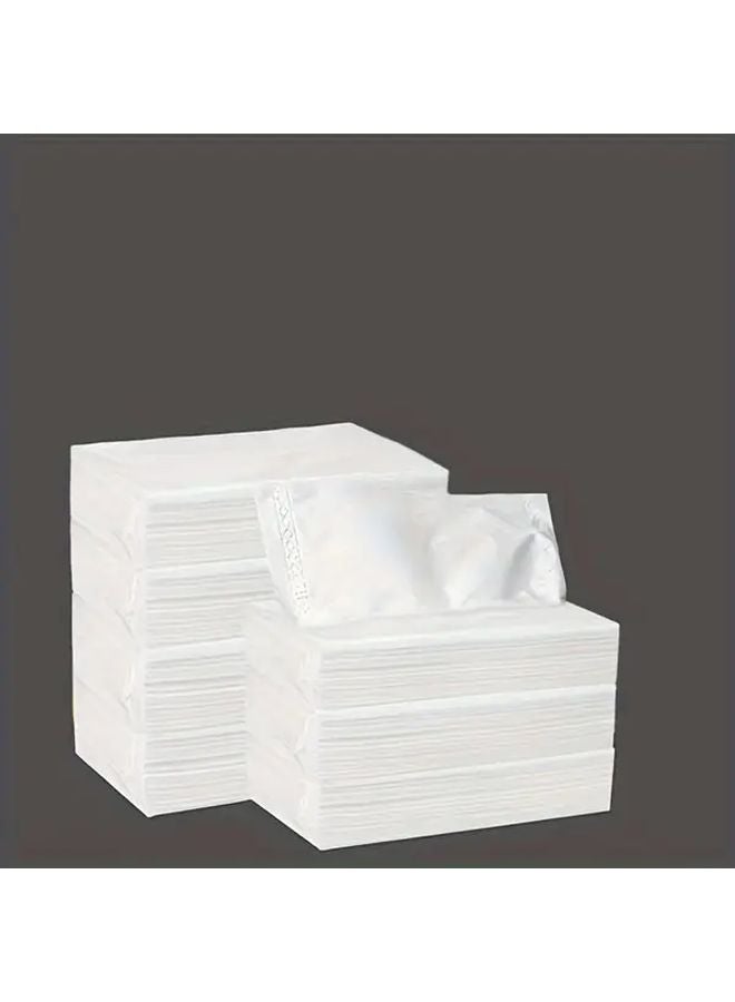 10 حزمة 500 ورقة مناديل وجه ناعمة محمولة للسيارات 2 طبقة مناديل ورقية مثالية للسفر - Image 1